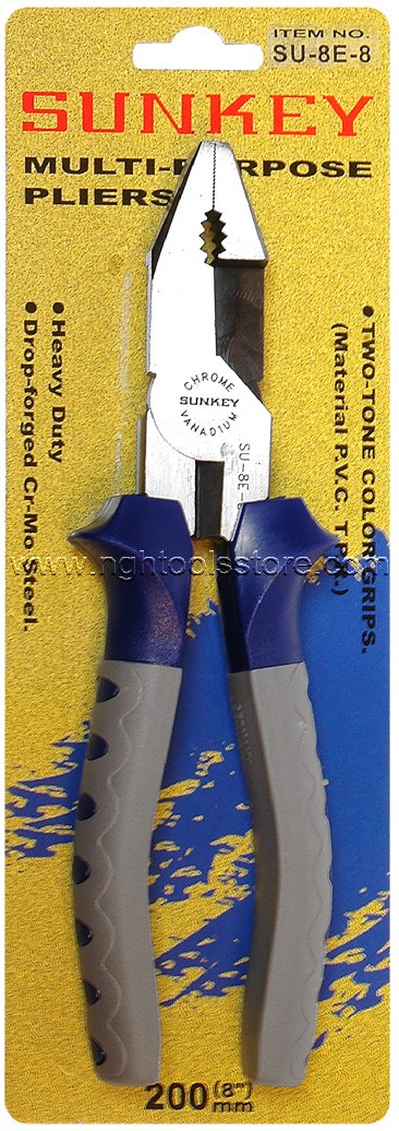 คีมใช้สามอย่าง SU-8E ด้ามน้ำเงินเทา SUNKEY