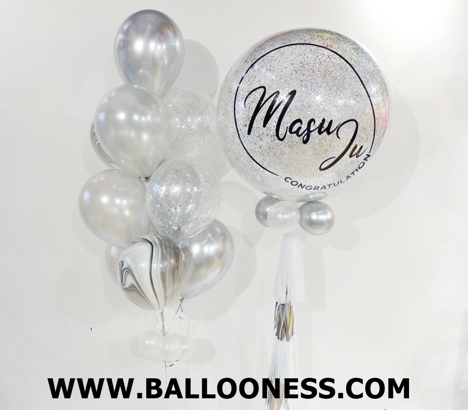 เซทลูกโป่งแสดงความยินดี ขนาด36นิ้ว + ช่อ 10ลูก 1ช่อ / Set Congrats Balloon size 36" + 1bunch
