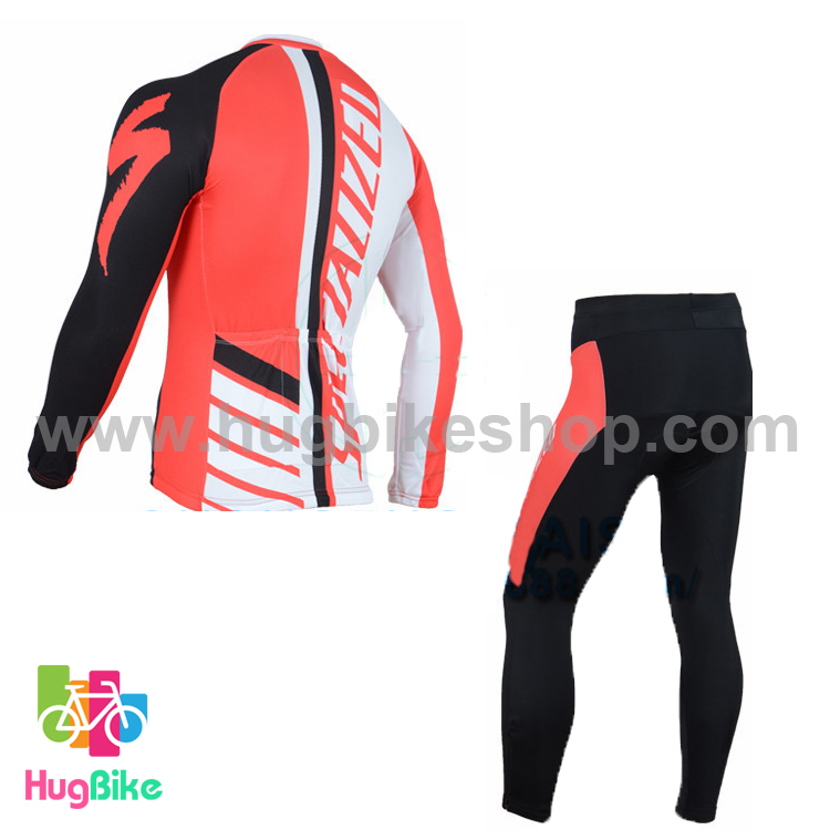 ชุดจักรยานแขนยาวทีม Specialized 16 (01) สีแดงดำขาว
