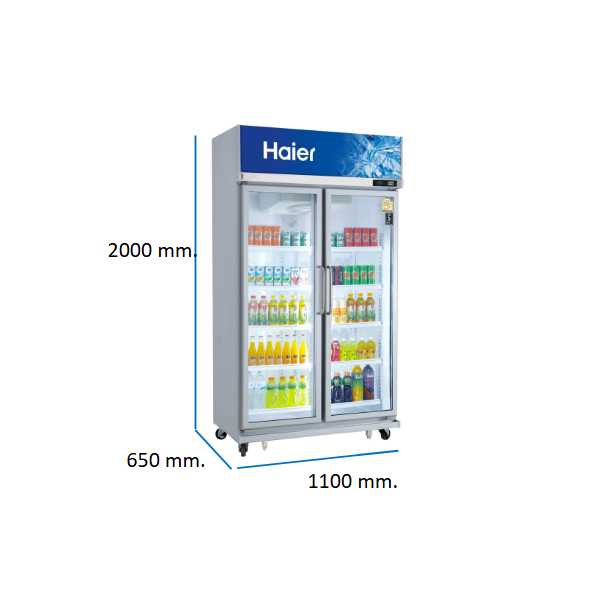 HAIER ตู้แช่เครื่องดื่ม 2 ประตู ขนาด 26.8 คิว รุ่น SC-1400PCS2-LS V5 รับประกันคอมเพรสเซอร์ 5 ปี สอบถามสินค้า พร้อมส่วนลด ทัก line @srchomelcd