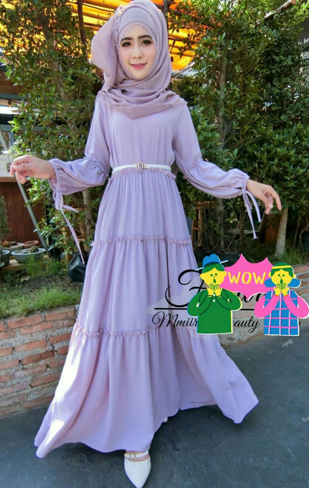 เดรสยาวสีพื้น