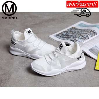 Marino รองเท้า รองเท้าผ้าใบผู้หญิง รองเท้าเสริมส้นเพิ่มความสูง รองเท้าผ้าใบสไตล์เกาหลี No.A048