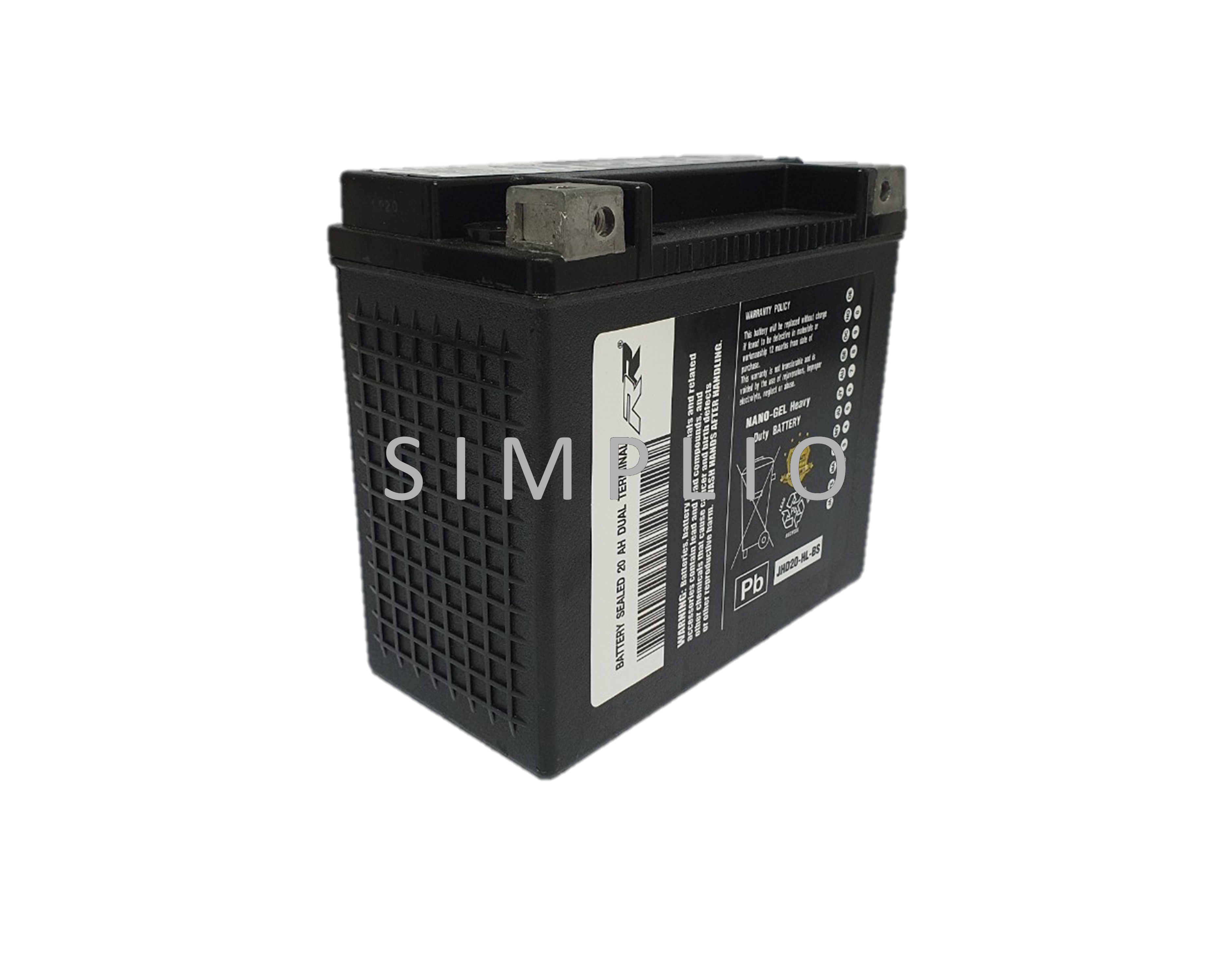 RR Battery JHD20-HL-BS (12V 20AH) NANO-GEL Heavy Duty แบตเตอรี่สำหรับมอเตอร์ไซค์และเจ็ทสกี (แบตมอไซ)