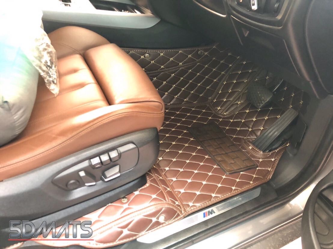 พรมปูพื้นรถยนต์6D VIP BMW X5 F15 สีกาแฟ เต็มคัน