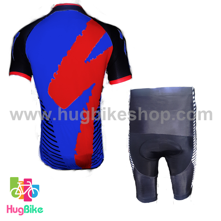 ชุดจักรยานแขนสั้นทีม Specialized 16 (13) สีดำน้ำเงินแดง