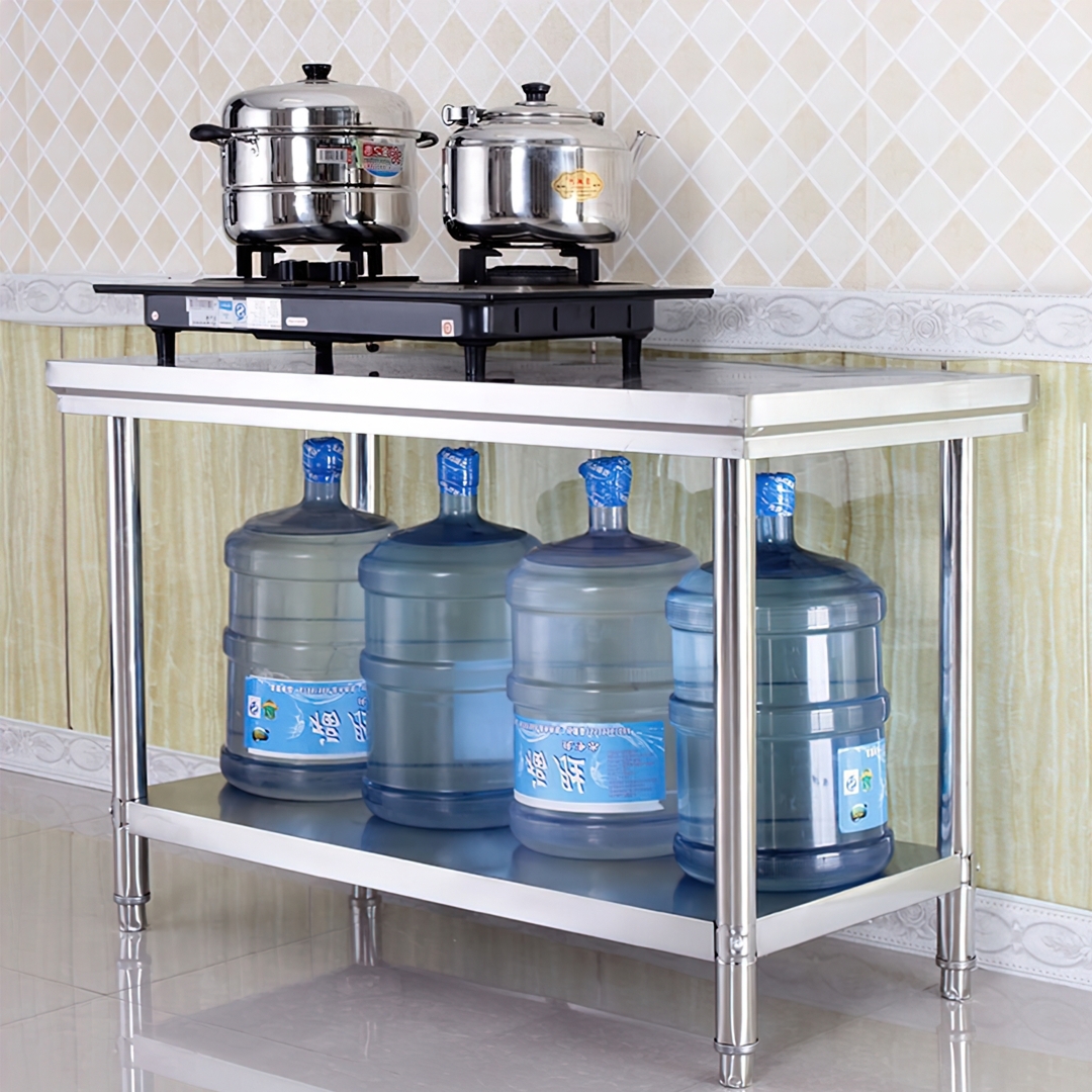 TMT โต๊ะสแตนเลส 201 ทรงพื้น 2 ชั้น