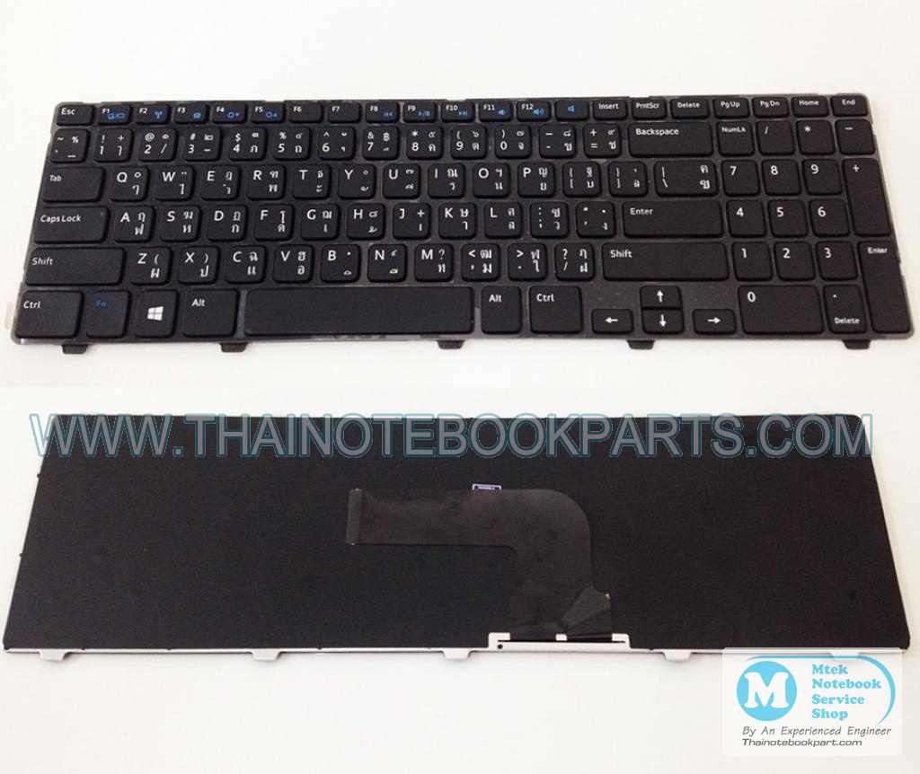 MT09005 คียบอร์ดโน้ตบุ๊ค Dell Inspiron 15 3521 3537 15r 5521 5537 0YH3FC PK130SZ2A00 Keyboard (For Win8) (สินค้าใหม่, สีดำ, แป้นพิมพ์ภาษาไทย) 1