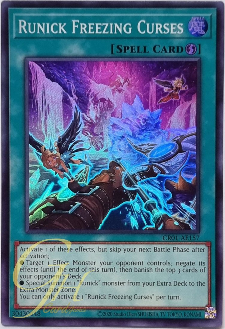 Yugioh [CR01-AE157] Runick Freezing Curses (Super Rare)