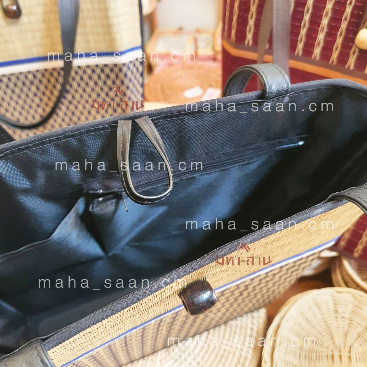 กระเป๋าเสื่อกกสาน คล้องแขน ใส่เอกสาร ของฝากผู้ใหญ่ คละแบบ🥨