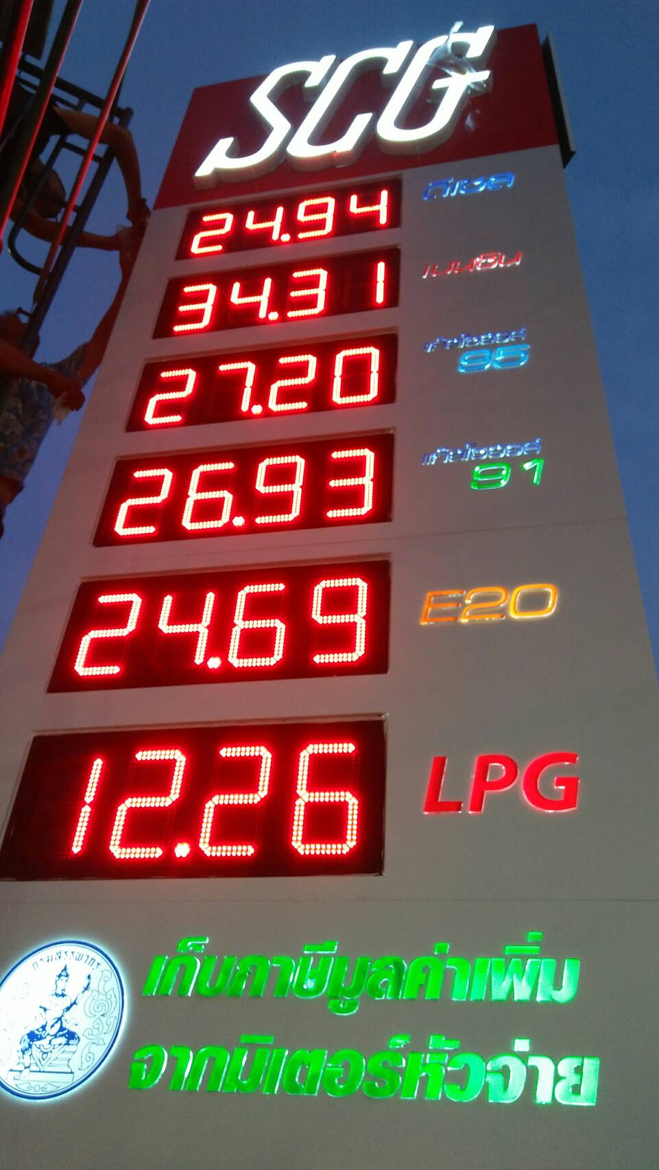 ป้ายราคาน้ำมัน