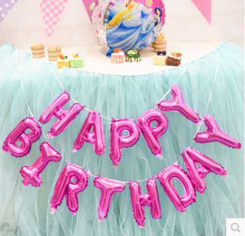 เซทฟอยวันเกิด ขนาด 14 นิ้ว สีชมพู / SET HBD PINK 13 pcs