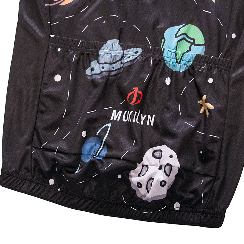 เสื้อจักรยานแขนสั้น Moxilyn 18 (03) สีดำลายจุดขาว
