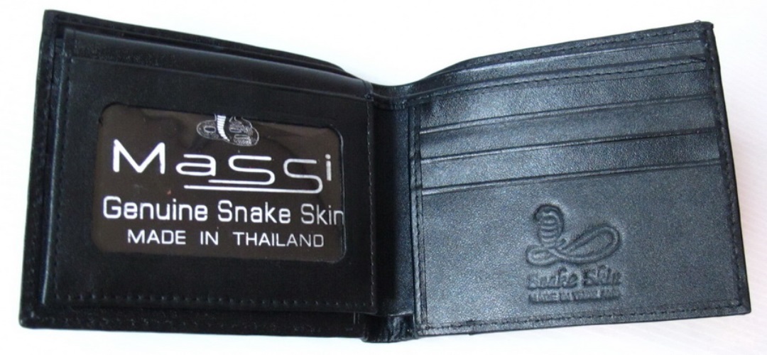 กระเป๋าสตางค์หนังงูแท้ สีธรรมชาติ แบบสั้นUS