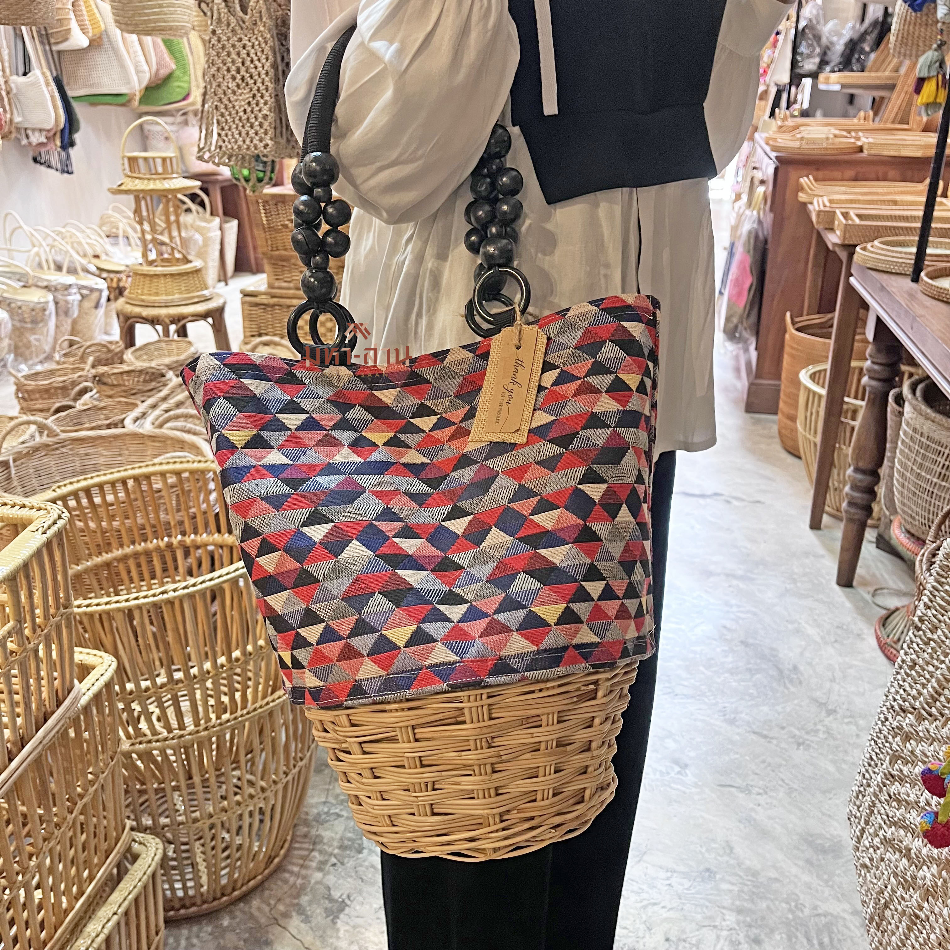 กระเป๋าหวาย กระเป๋าถือ กระเป๋าสาน กระเป๋าคล้องแขน 👜