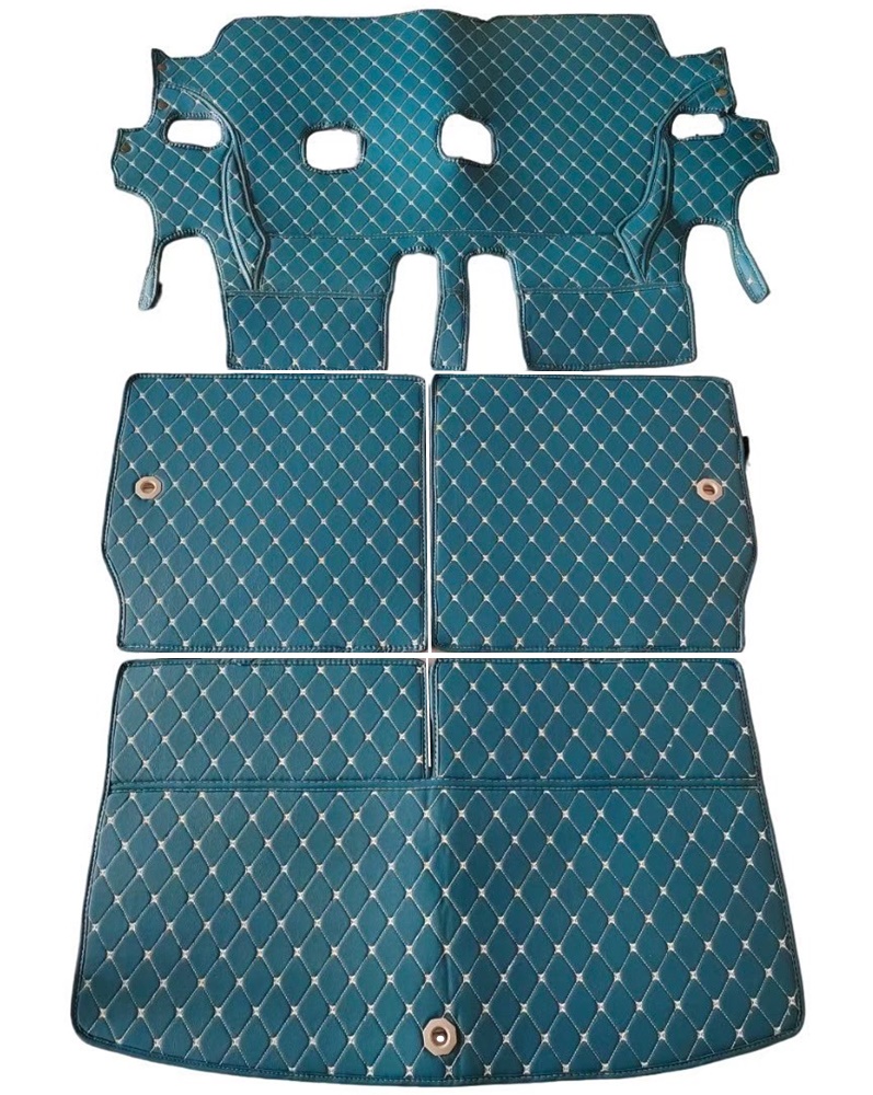 พรมปูพื้นรถยนต์ 6D MITSUBISHI XPANDER CROSS พรม6D มิตซูบิชิ เอ็กซ์แพนเดอร์ ครอส สีฟ้าด้ายครีม เข้ารูป เต็มคัน