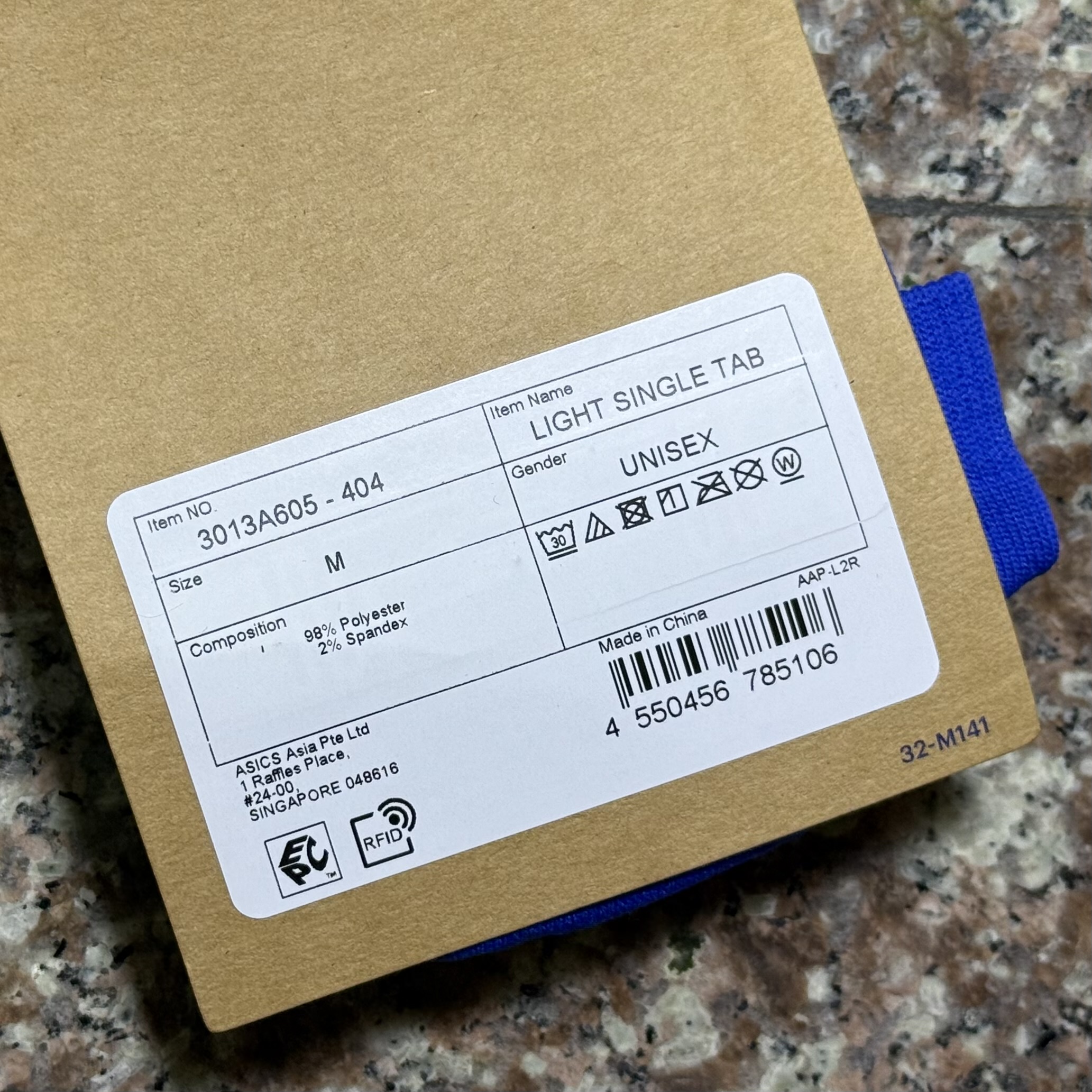 ถุงเท้าวิ่ง ASICS Run Light Single Tab Running Socks ‘BLUE’ (S,M,L)