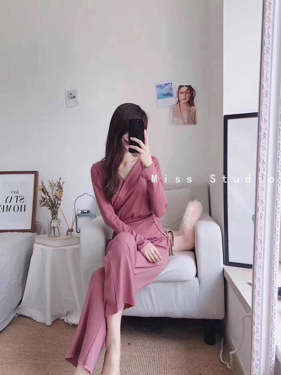 Set เสื้อไขว้+กางเกงขายาว