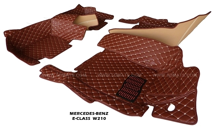 พรมปูพื้นรถยนต์ BENZ E230 W210 ปี1995-03 พรม6D สีน้ำตาลเข้ม เข้ารูป เต็มคัน 3ชิ้น