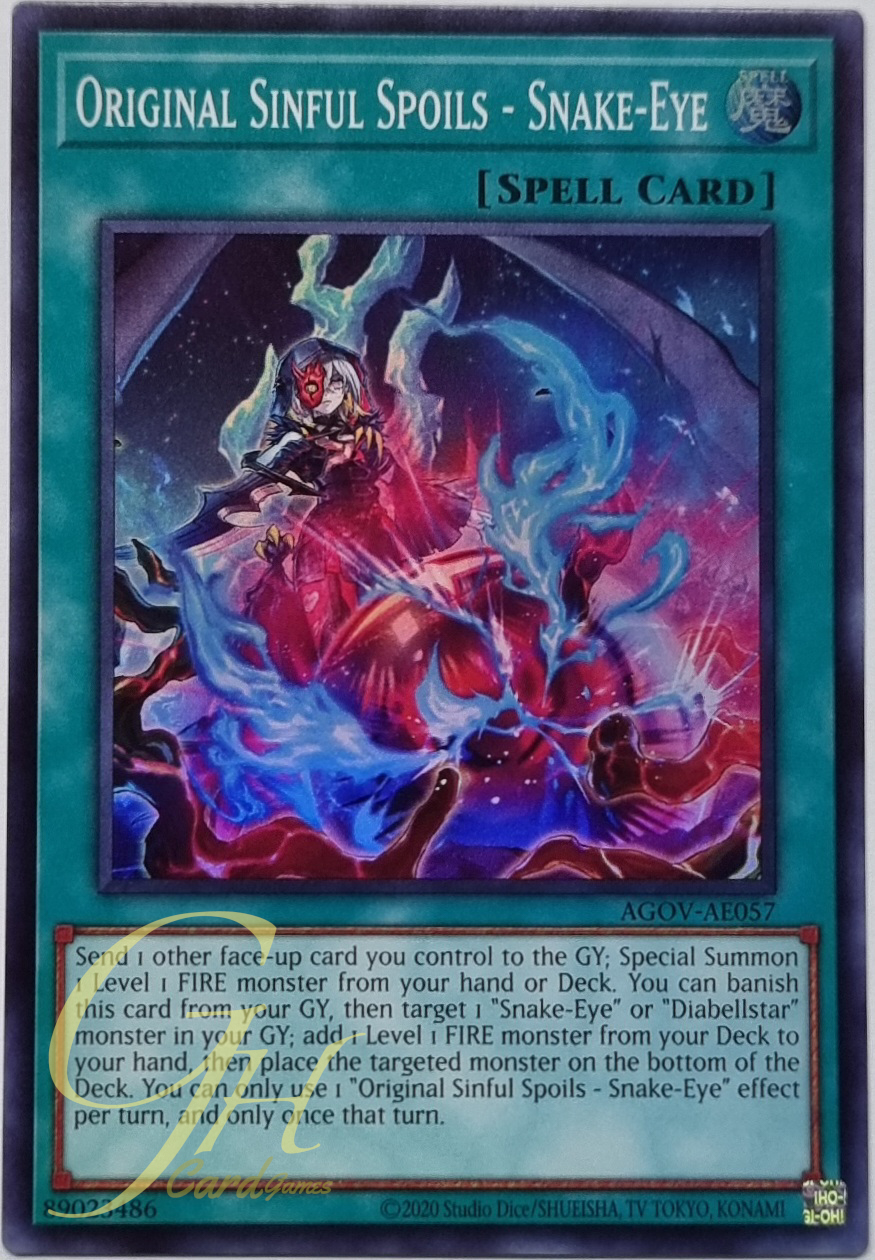 Yugioh [AGOV-AE057] Original Sinful Spoils - Snake-Eye (Super Rare)
