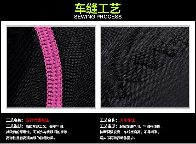 ชุดจักรยานผู้หญิงแขนสั้นขาสั้น CheJi 14 (09) สีขาวดำชมพู