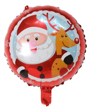 18 นิ้วกลมลายซานต้า /18 inch Santa Foil Balloon