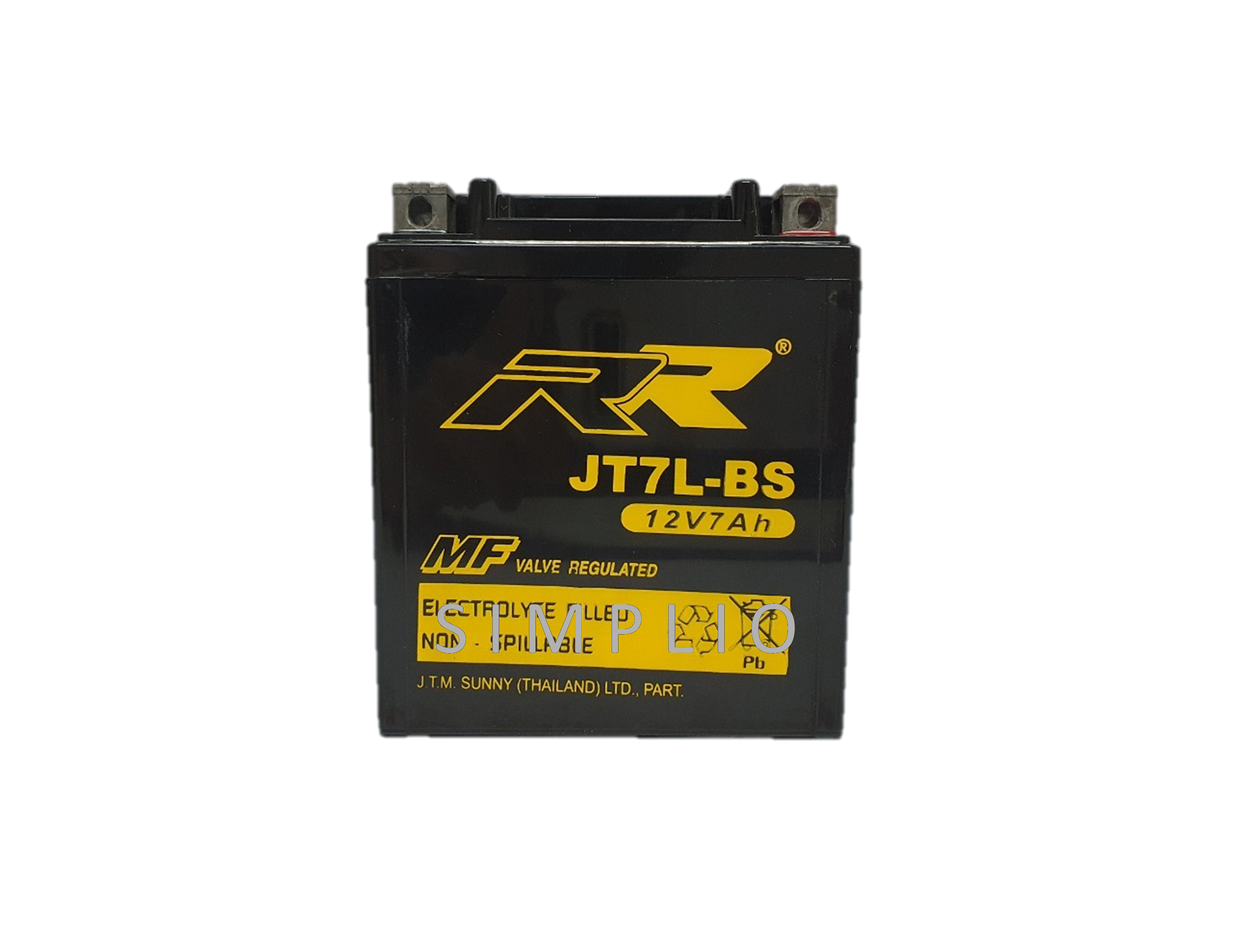 RR Battery JT7L-BS (12V 7AH) แบตเตอรี่สำหรับมอเตอร์ไซค์ (แบตมอไซ)