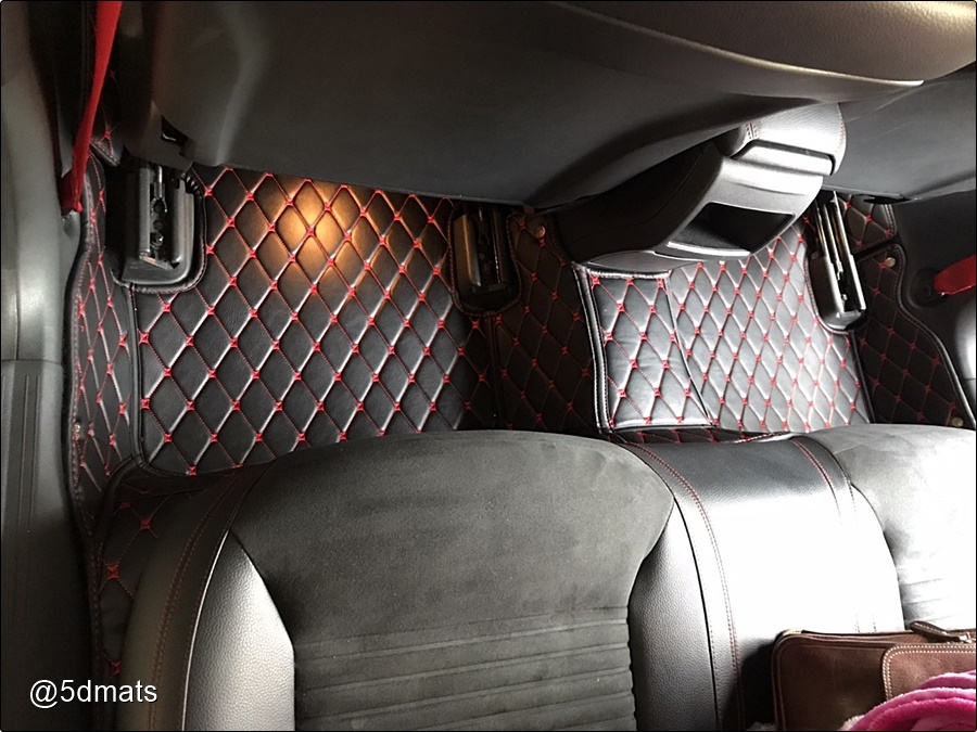 พรมปูพื้นรถยนต์ 6D BENZ A-CLASS A250 W176 พรม6D QJ VIP หนาพิเศษ สีดำด้ายแดง รวมแผ่นท้าย ปิดเบาะ เต็มคัน