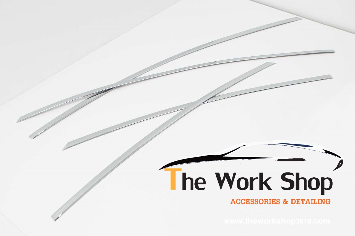 Luxury Chrome Sun Visor (Sangcarful) for Elantra ( ชุดคิ้วโครเมี่ยมแต่งขอบกระจกด้านล่าง )