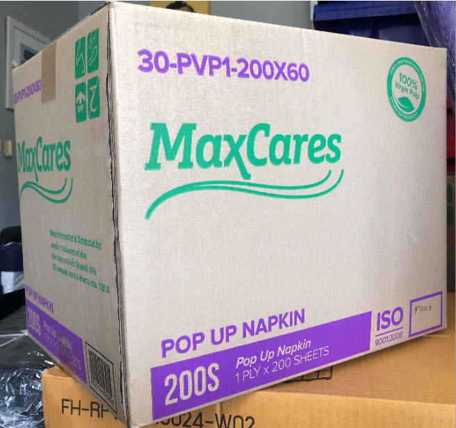 กระดาษเช็ดปาก Pop up MaxCares 200S
