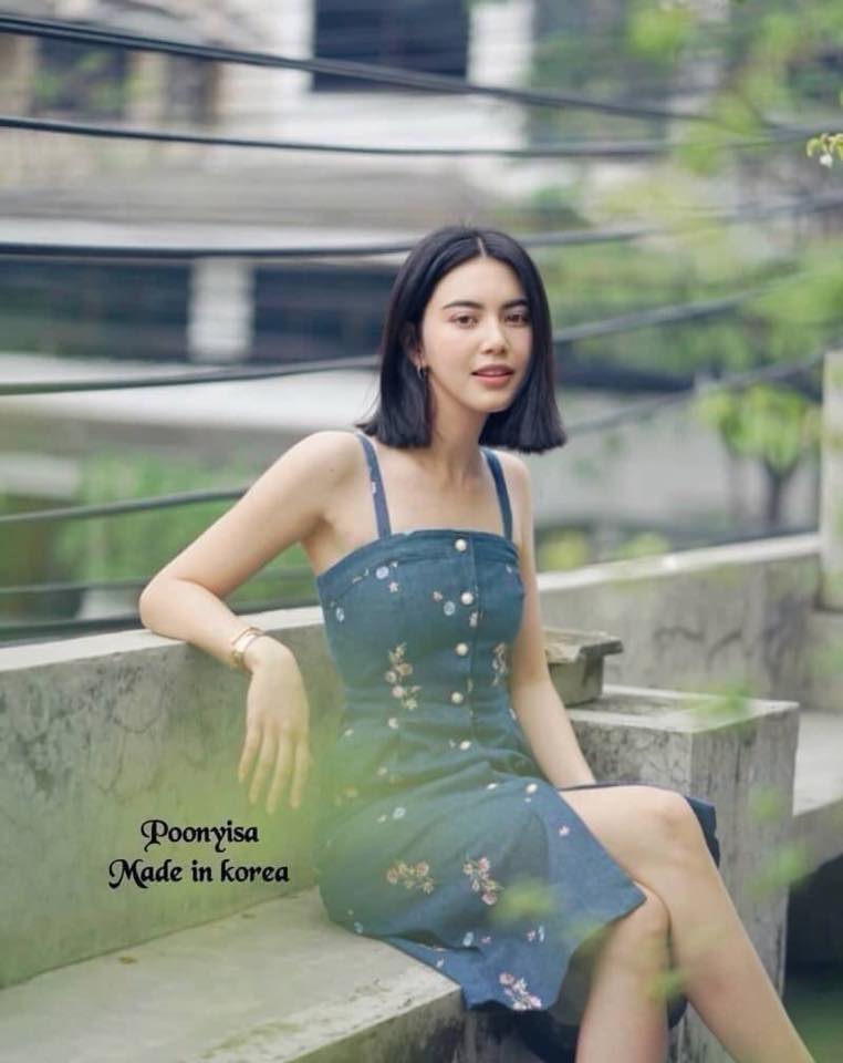 เดรสยีนส์สายเดียว