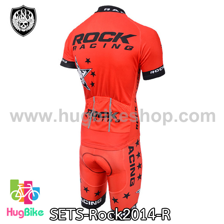 ชุดจักรยานแขนสั้นทีม Rock Racing 14 สีแดง