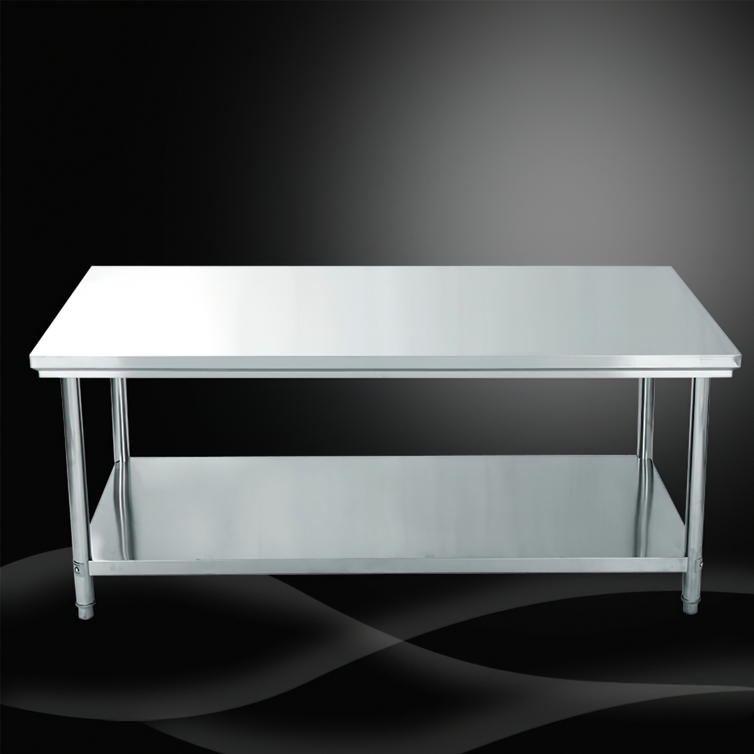 TMT โต๊ะสแตนเลส 201 ทรงพื้น 2 ชั้น