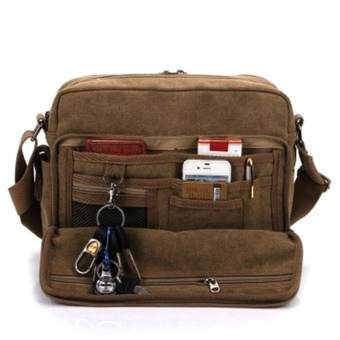 Osaka กระเป๋าสะพายข้างผู้ชาย ผ้า CANVAS รุ่น NB700 ( สีน้ำตาล )