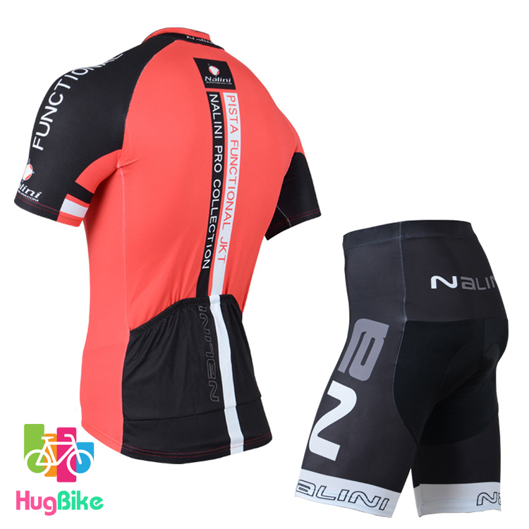 ชุดจักรยานแขนสั้นทีม Nalini 14 (02) สีแดงดำ