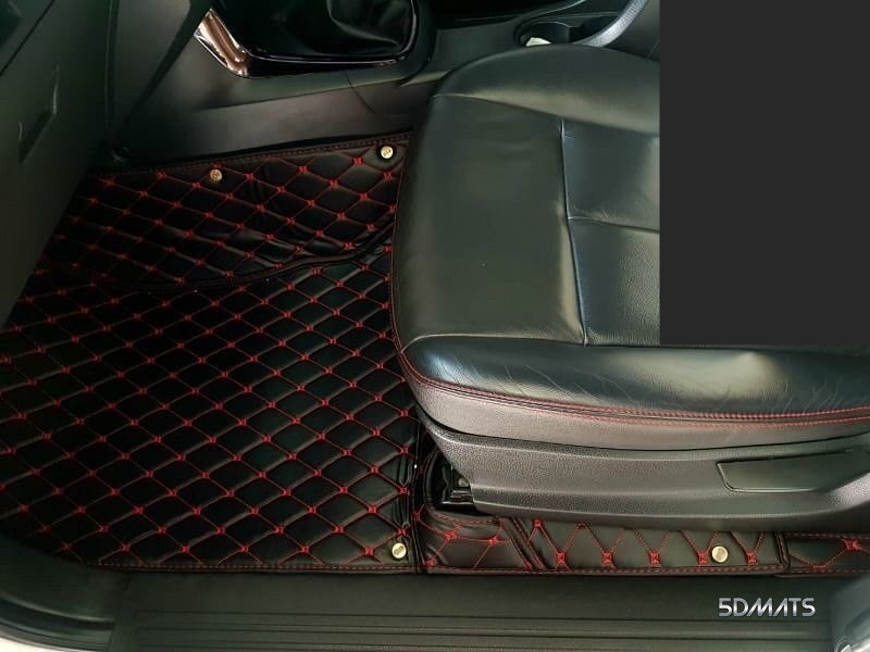พรมปูพื้นรถยนต์6D D-MAX CAB 2012-2019 รุ่นVIP สีดำด้ายแดง หนาพิเศษ เต็มคัน