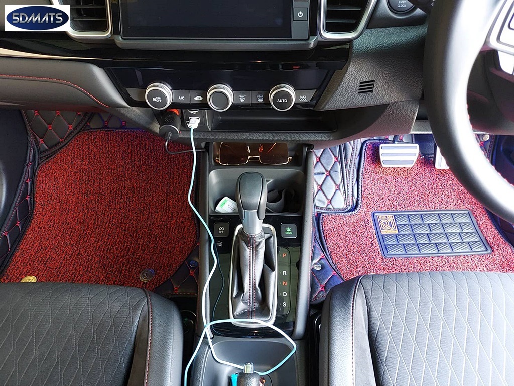 พรมปูพื้นรถยนต์ 7D HONDA JAZZ GK 2014-21 พรม7D QJ VIP เสริมใยดักฝุ่น หนาพิเศษ รวมแผ่นท้าย ปิดเบาะ เต็มคัน