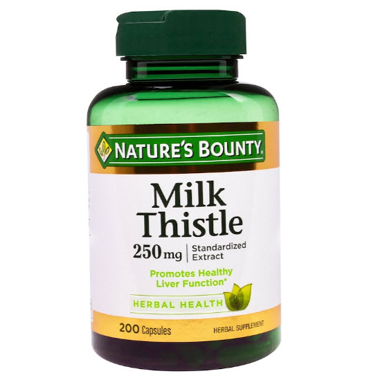 Nature's Bounty, Milk Thistle, 250 mg, 200 Capsules