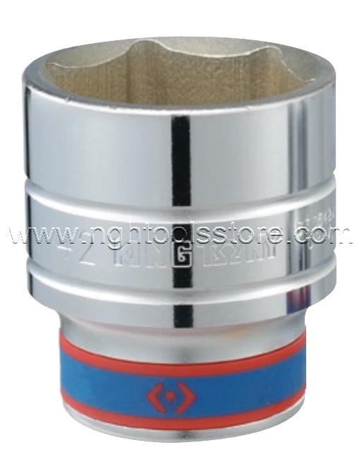 ลูกบ็อก สั้น สีขาว รู3/4 หกเหลี่ยม KING TONY