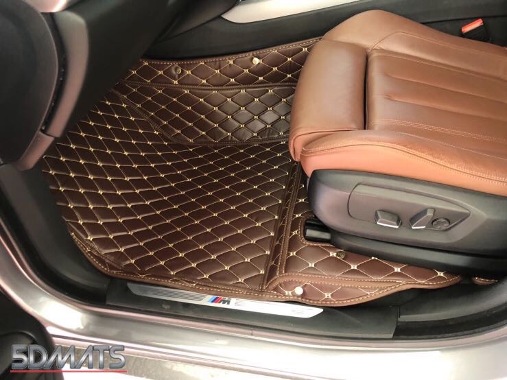 พรมปูพื้นรถยนต์6D VIP BMW X5 F15 สีกาแฟ เต็มคัน
