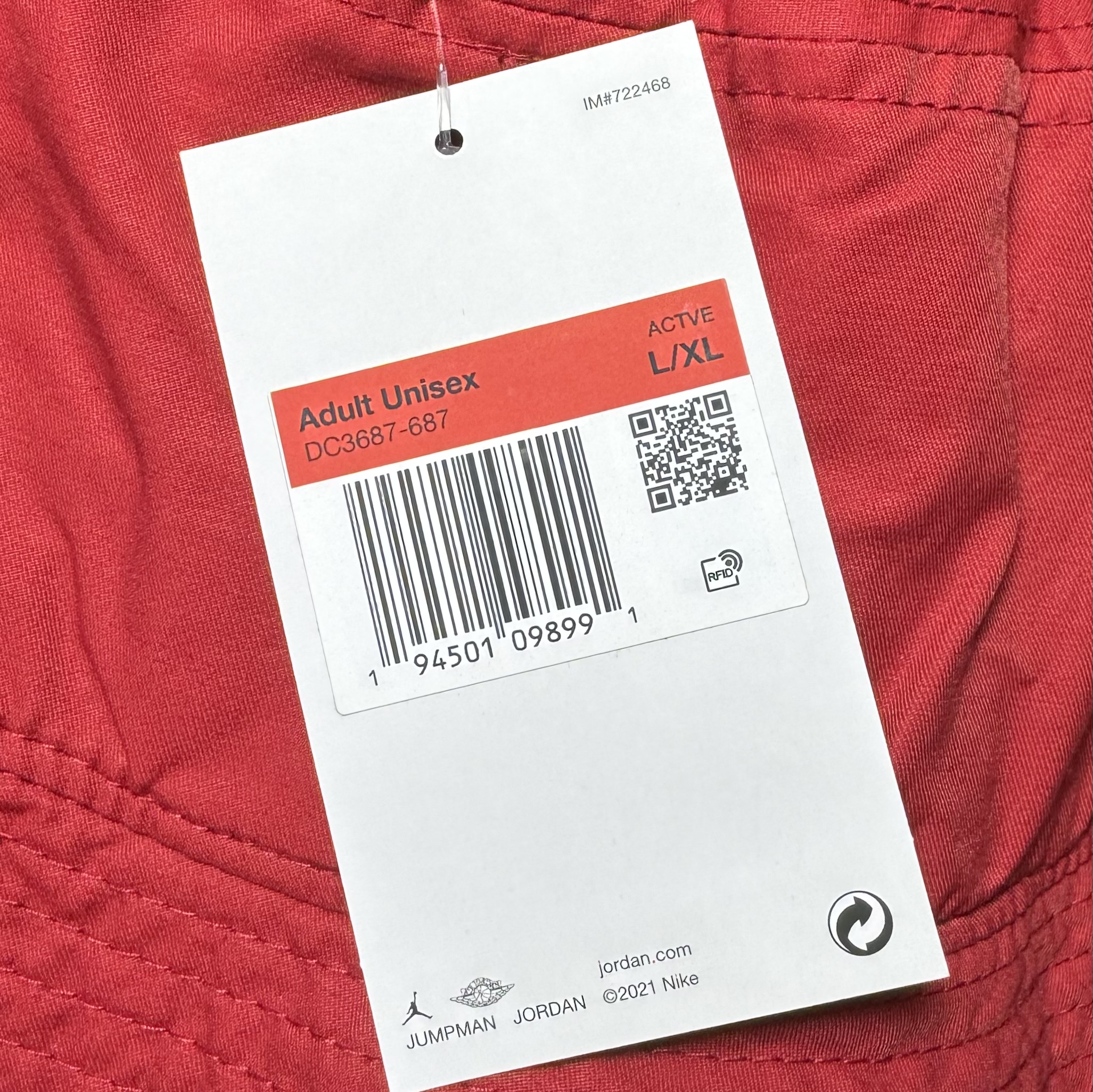 หมวกปีกรอบ Nike Jordan JumpMan Washed Bucket Hat ‘RED’ (S,M,L)