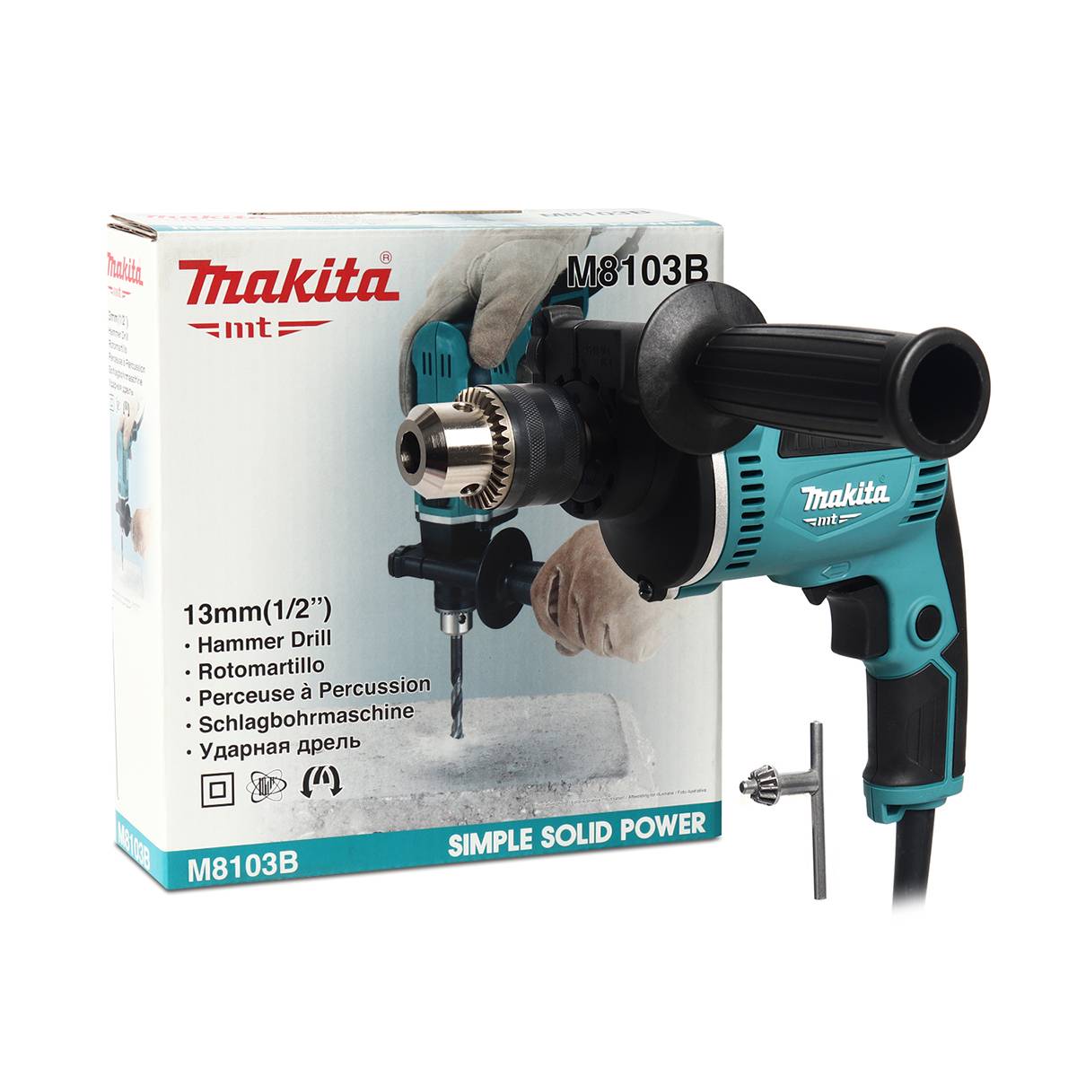MAKITA MAKITA สว่านกระแทกไฟฟ้า ขนาด 13 มม. (1/2 นิ้ว) กำลังไฟ 430 วัตต์ รุ่น M8103B ความเร็วรอบตัวเปล่า 0 - 3,000 รอบ/นาที ประเภท Euro Type (มากีต้า : MT-Series)
