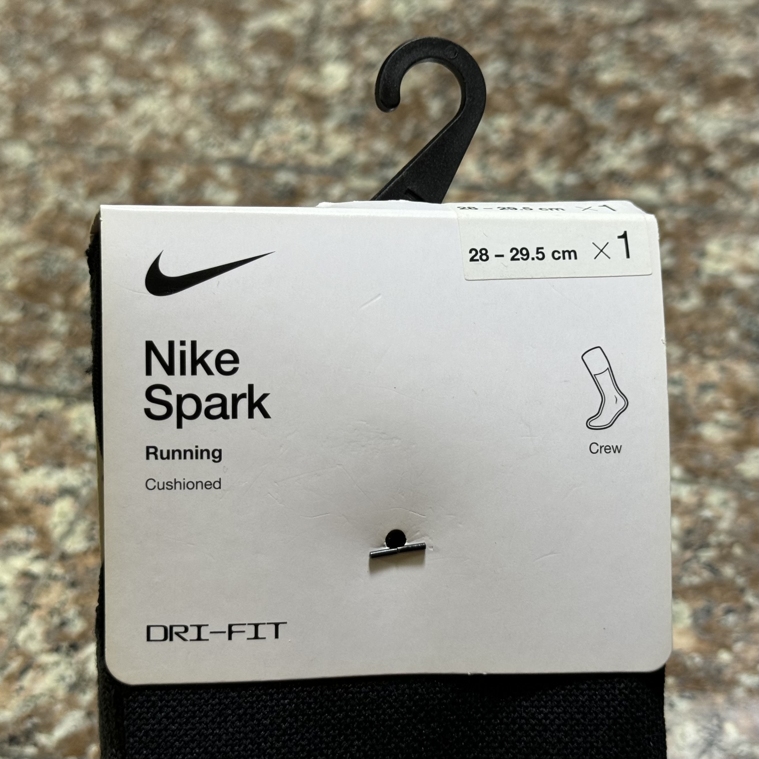 ถุงเท้าวิ่ง Nike Spark Cushioned Crew Running Socks ‘BLACK’ (M,L)