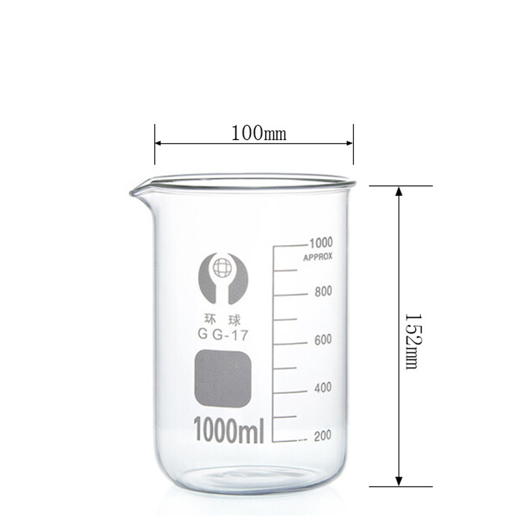 🔅beaker บีกเกอร์ แก้ว ขนาด 25 ml 50ml 100ml 250ml 1000ml Glass Beaker (Borosilicate Glass)