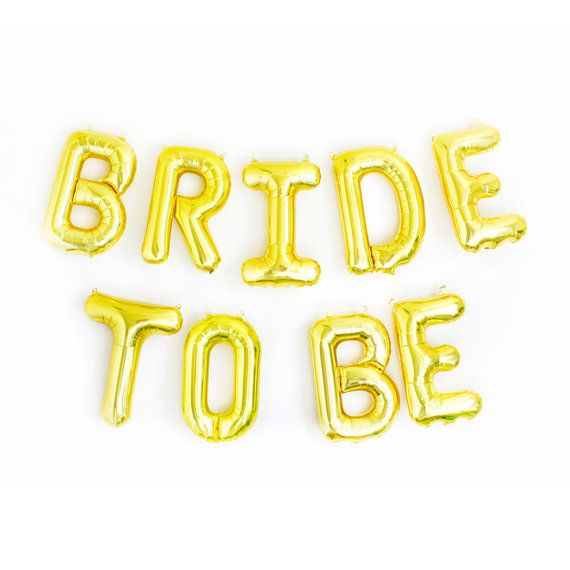 BRIDE TO BE FOIL BALLOON (GOLD) / ลูกโป่งฟอยตัวอักษรขนาด14 นิ้ว BRIDE TO BE