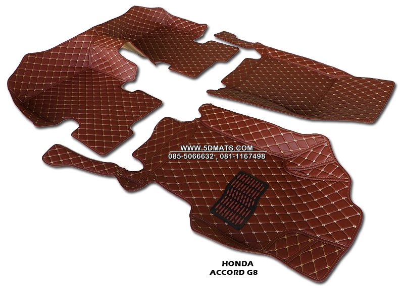 พรมปูพื้นรถยนต์6D HONDA ACCORD G8 ปี2008-13 เต็มคัน 3ชิ้น