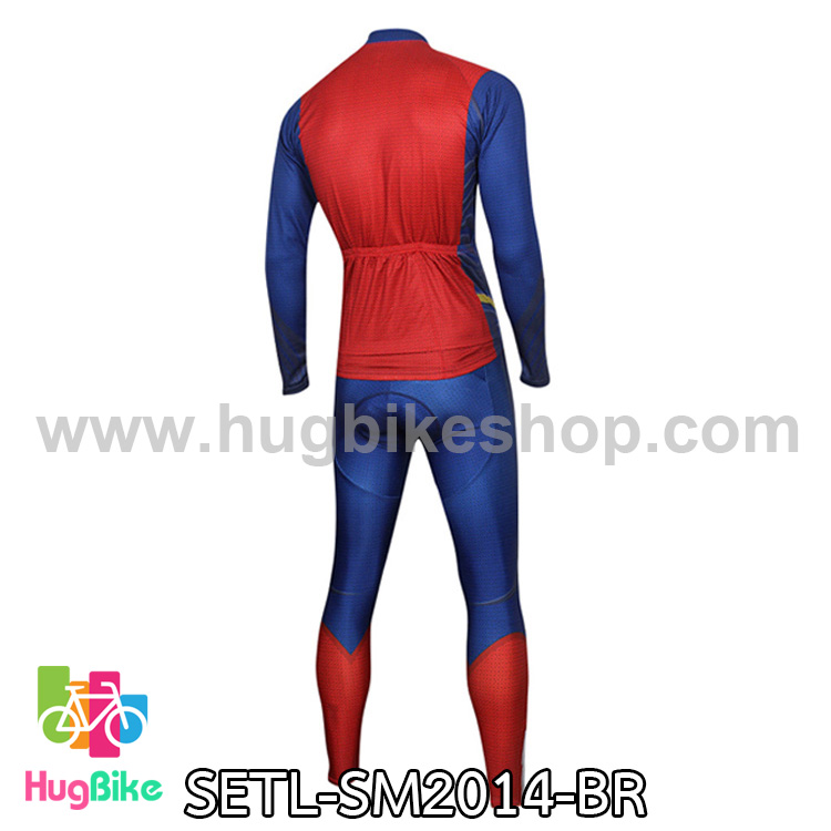 ชุดจักรยานแขนยาว Superman 14 สีน้ำเงินแดง