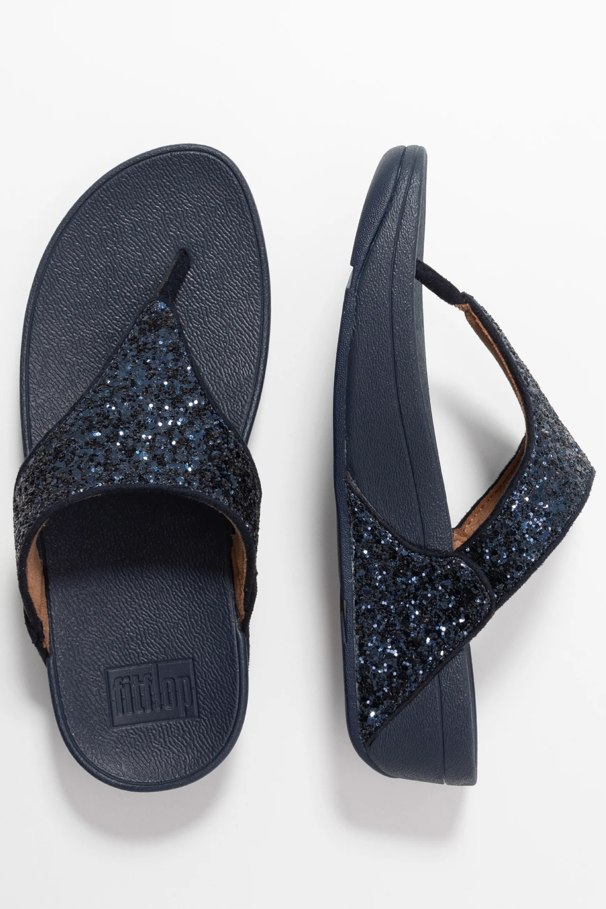 รองเท้า FitFlop Lulu Glitter T-Bar Women Sandals ‘MIDNIGHT’ (W6US)