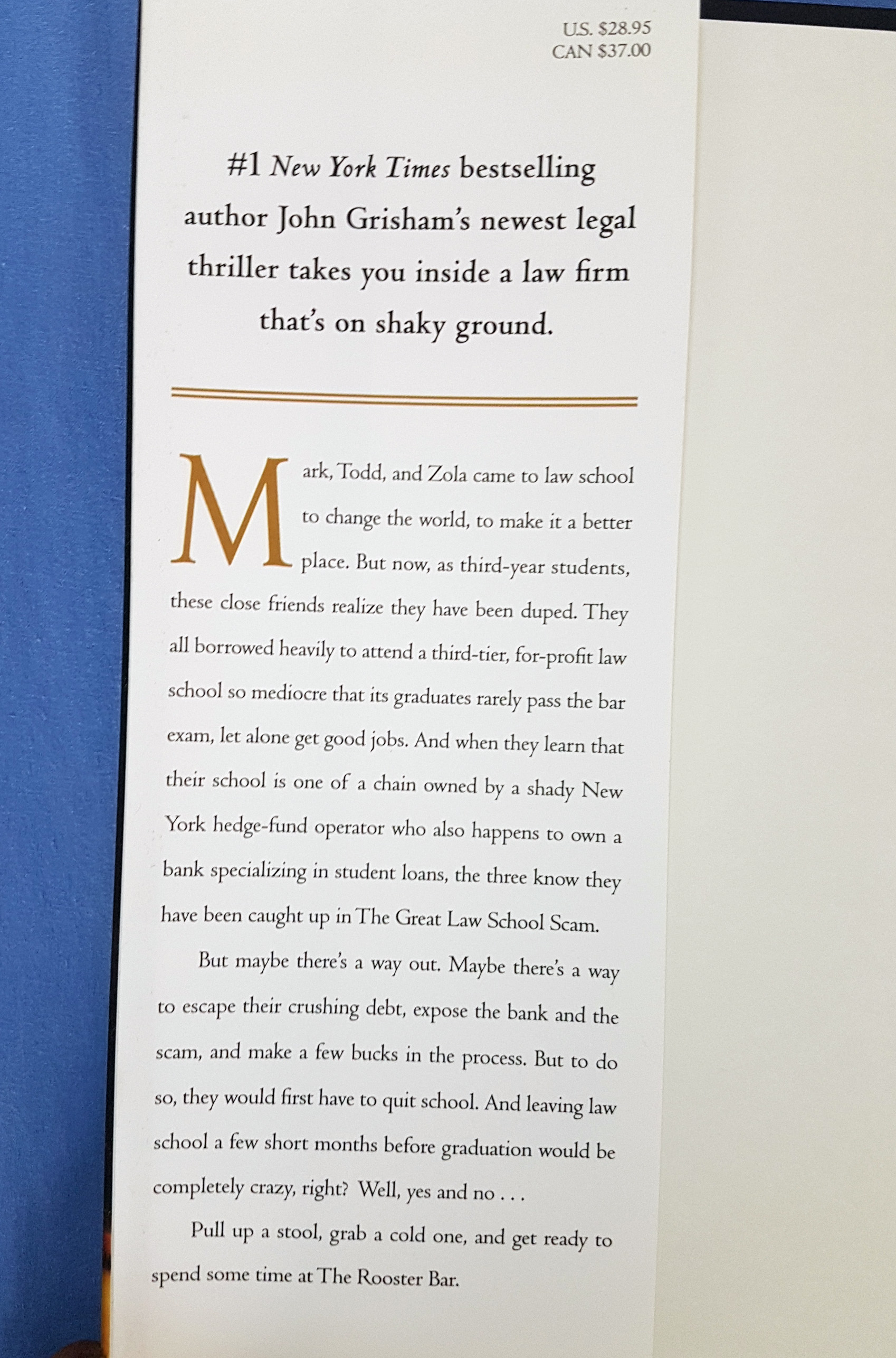 หนังสือ John Grisham ตอน The Rooster Bar ปกแข็ง