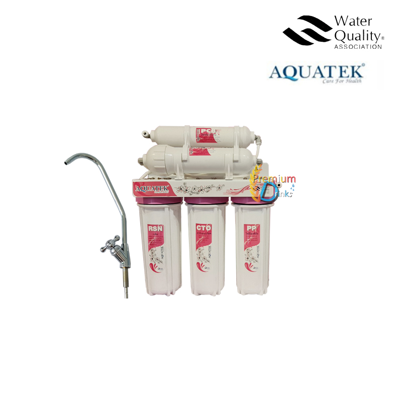 เครื่องกรองน้ำดื่ม5ขั้นตอน Ceramic ยี่ห้อAquatek(pink)