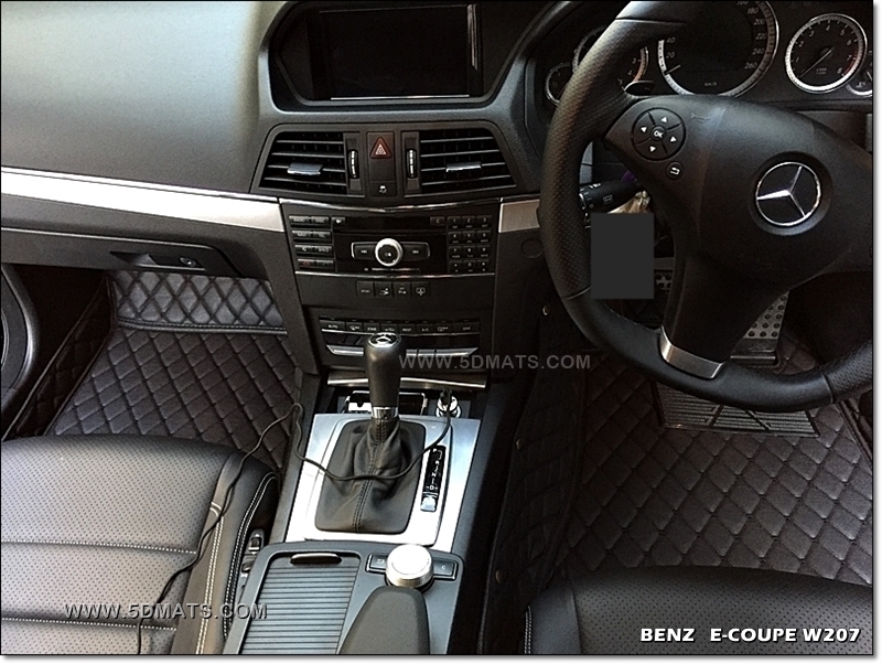 พรมปูพื้นรถยนต์ 6D BENZ E-COUPE W207 ปี2010-16 พรม6D สีดำล้วน เข้ารรูป เต็มคัน 3ชิ้น